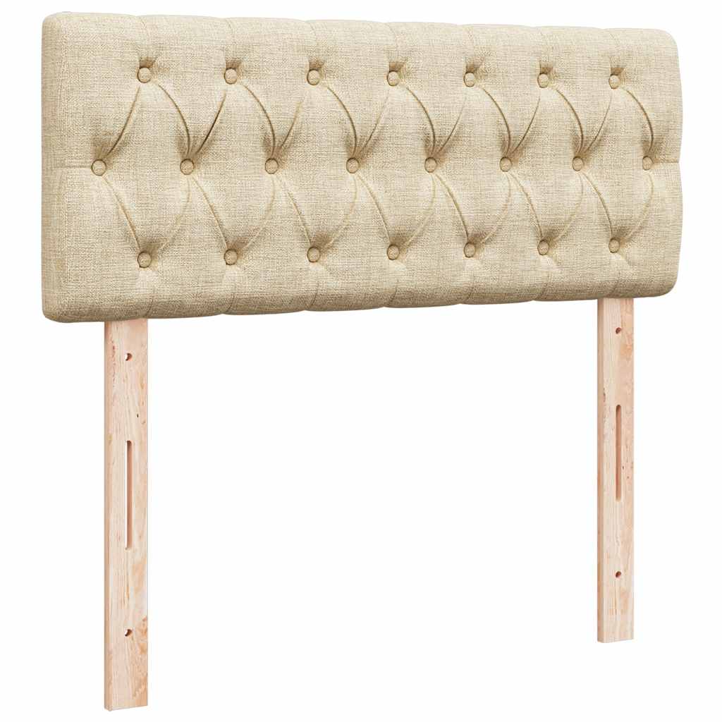 Ottomane Bett mit Matratze & LEDs Creme 120x190 cm Stoff