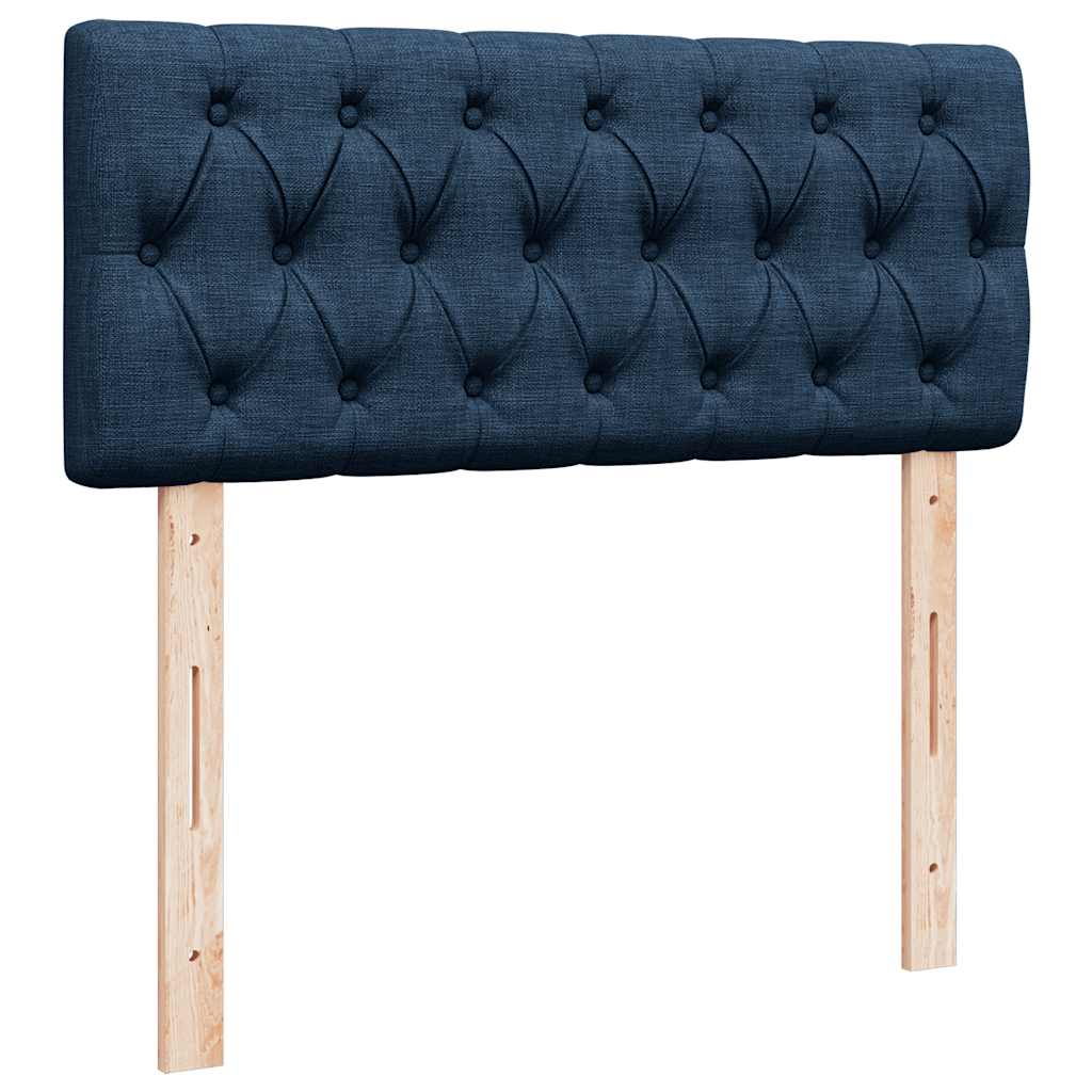 Ottomane Bett mit Matratze & LEDs Blau 120x190 cm Stoff