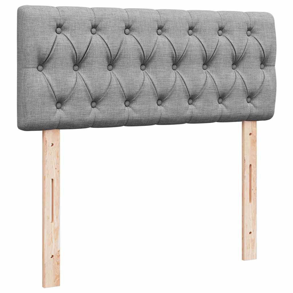 Ottoman-Bett mit Matratze & LEDs Hellgrau 120x200 cm Stoff