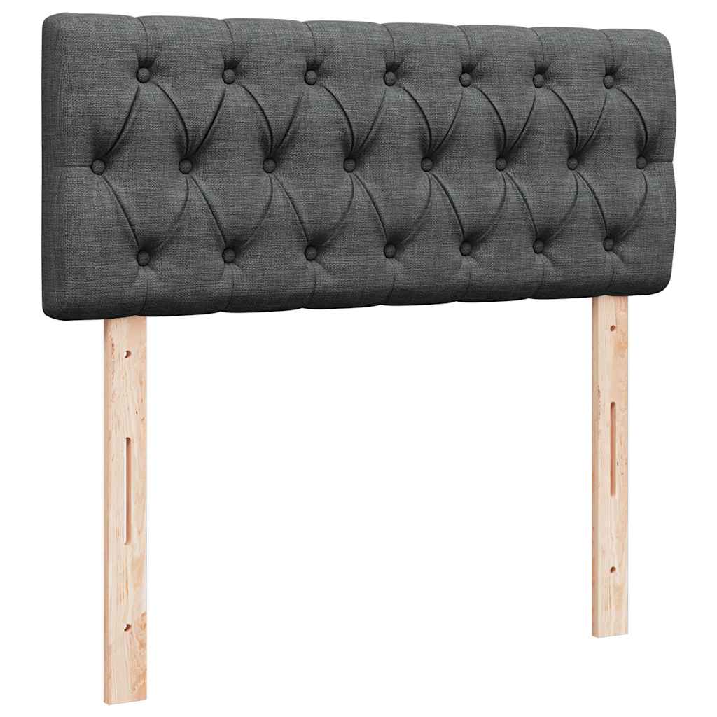 Ottomane Bett mit Matratze & LEDs Dunkelgrau 120x200 cm Stoff
