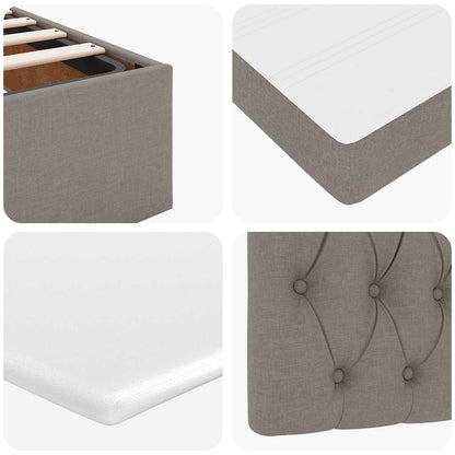 Ottoman-Bett mit Matratze & LEDs Taupe 120x200 cm Stoff