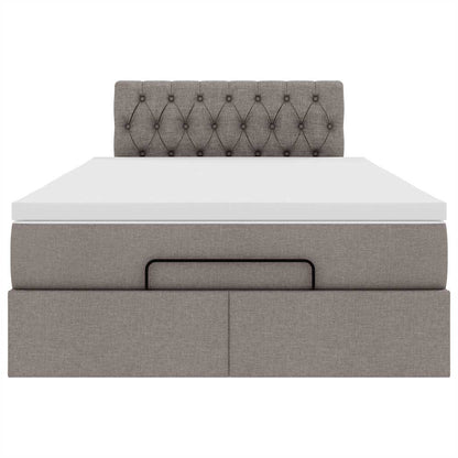 Ottoman-Bett mit Matratze & LEDs Taupe 120x200 cm Stoff