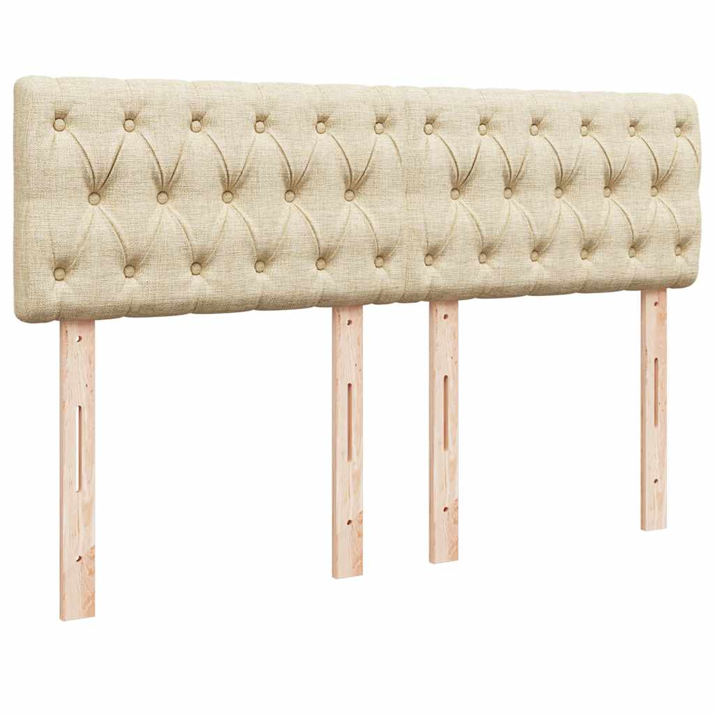 Lit ottoman avec matelas et LED tissu crème 140x200 cm