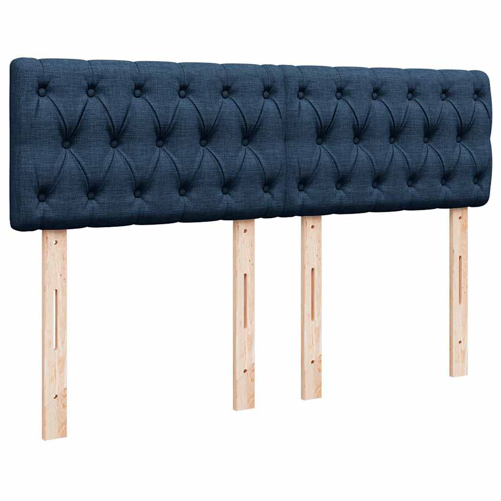 Ottoman-Bett mit Matratze & LEDs Blau 140x200 cm Stoff