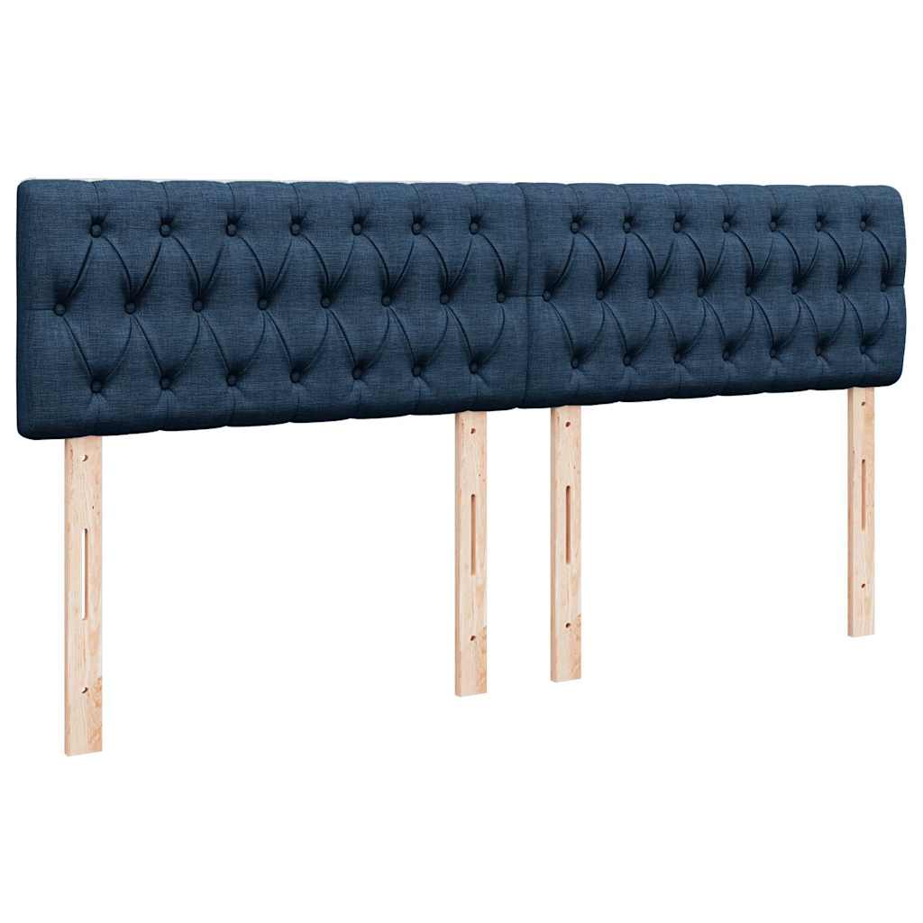 Ottoman-Bett mit Matratze & LEDs Blau 160x200 cm Stoff