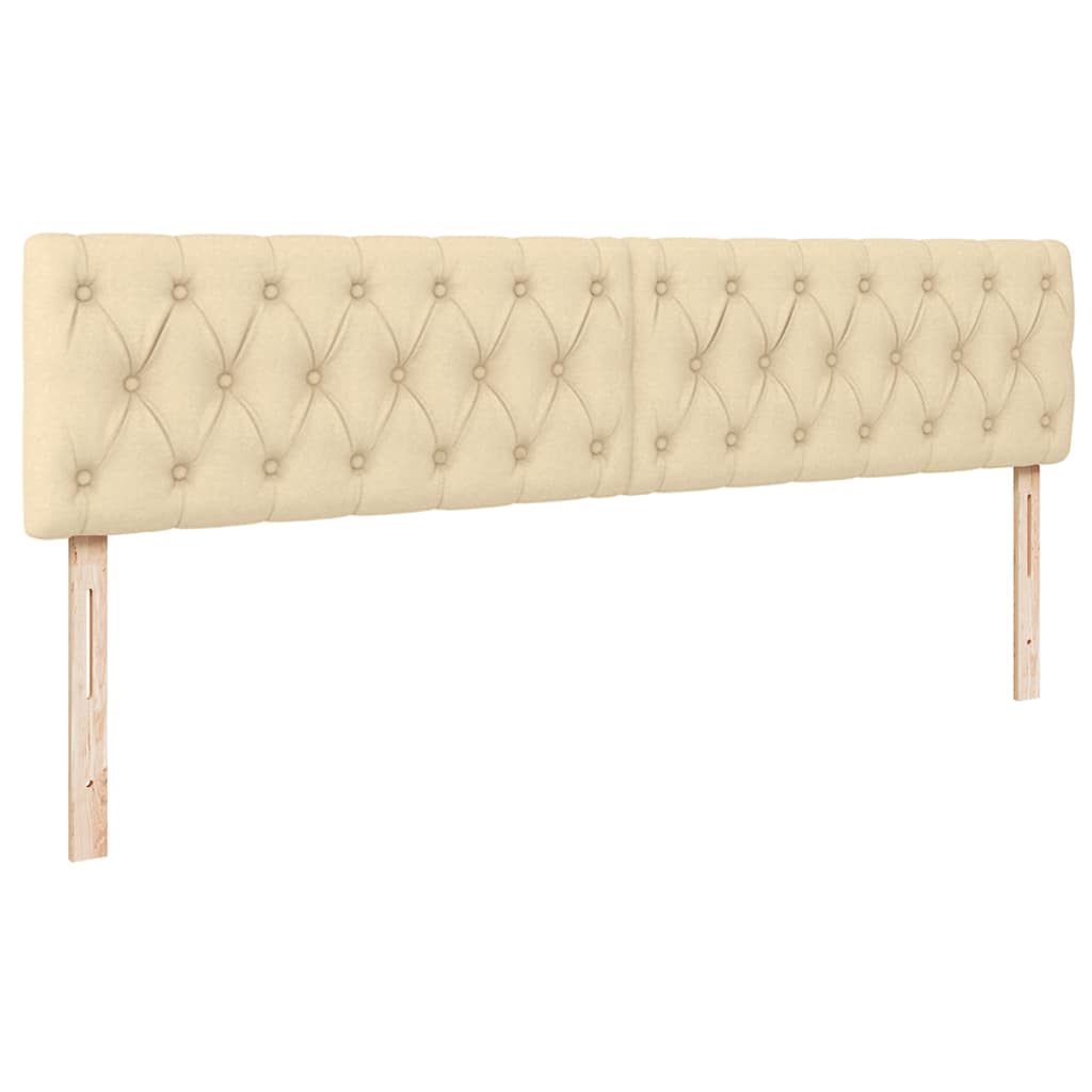 Ottomane Bett mit Matratze & LEDs Creme 180x200 cm Stoff