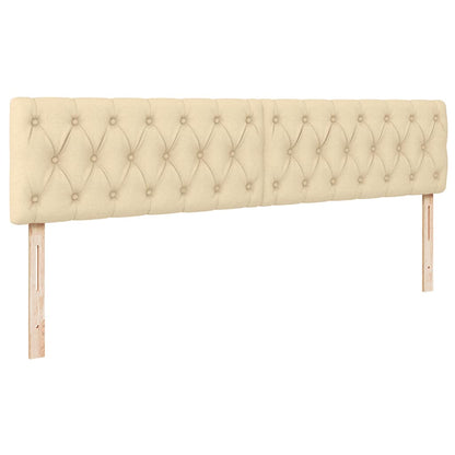 Ottomane Bett mit Matratze & LEDs Creme 180x200 cm Stoff