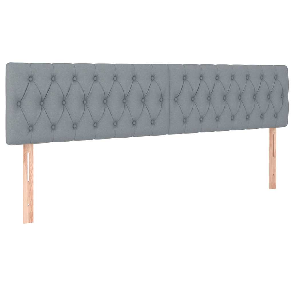 Ottoman-Bett mit Matratzen & LEDs Hellgrau 200x200 cm Stoff