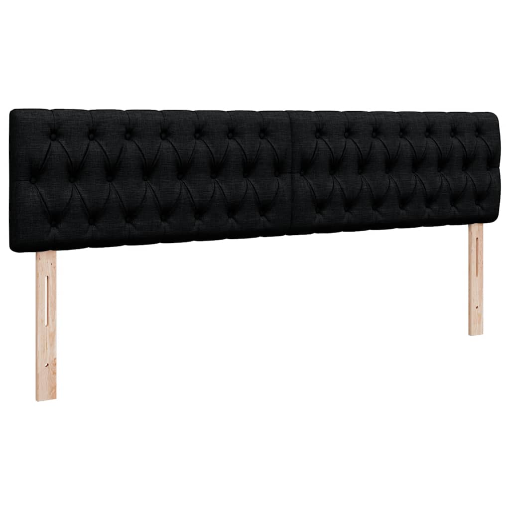 Ottoman-Bett mit Matratzen & LEDs Schwarz 200x200 cm Stoff