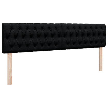 Ottoman-Bett mit Matratzen & LEDs Schwarz 200x200 cm Stoff