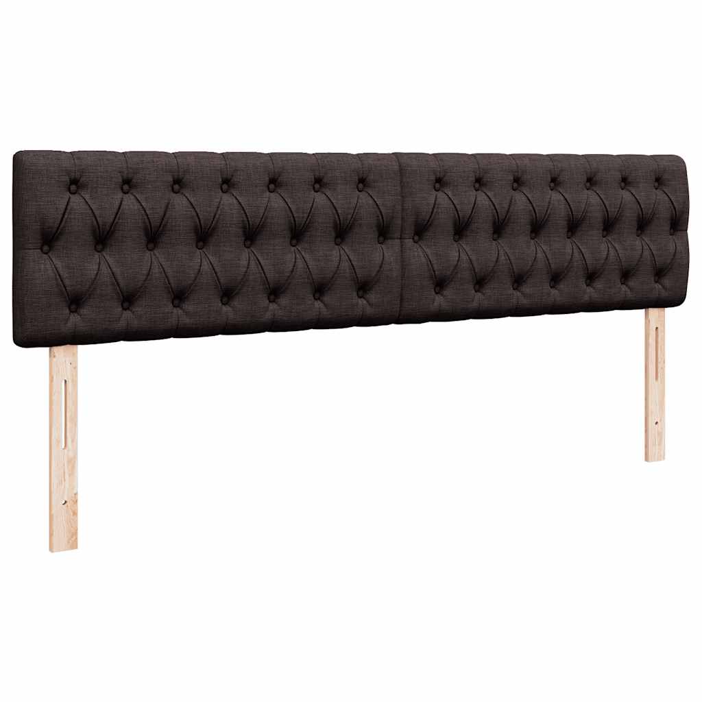 Ottoman-Bett mit Matratzen & LEDs Dunkelbraun 200x200 cm Stoff