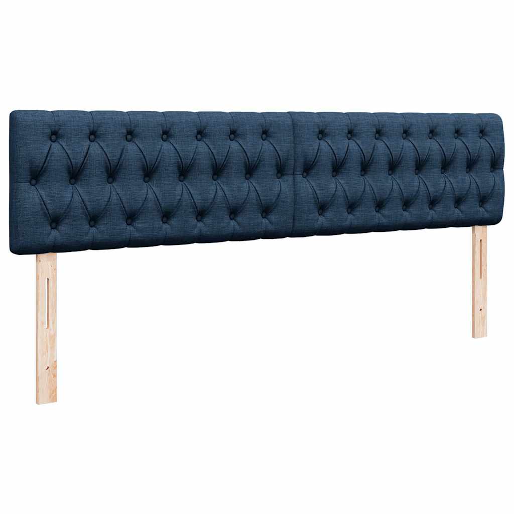 Ottoman-Bett mit Matratzen & LEDs Blau 200x200 cm Stoff