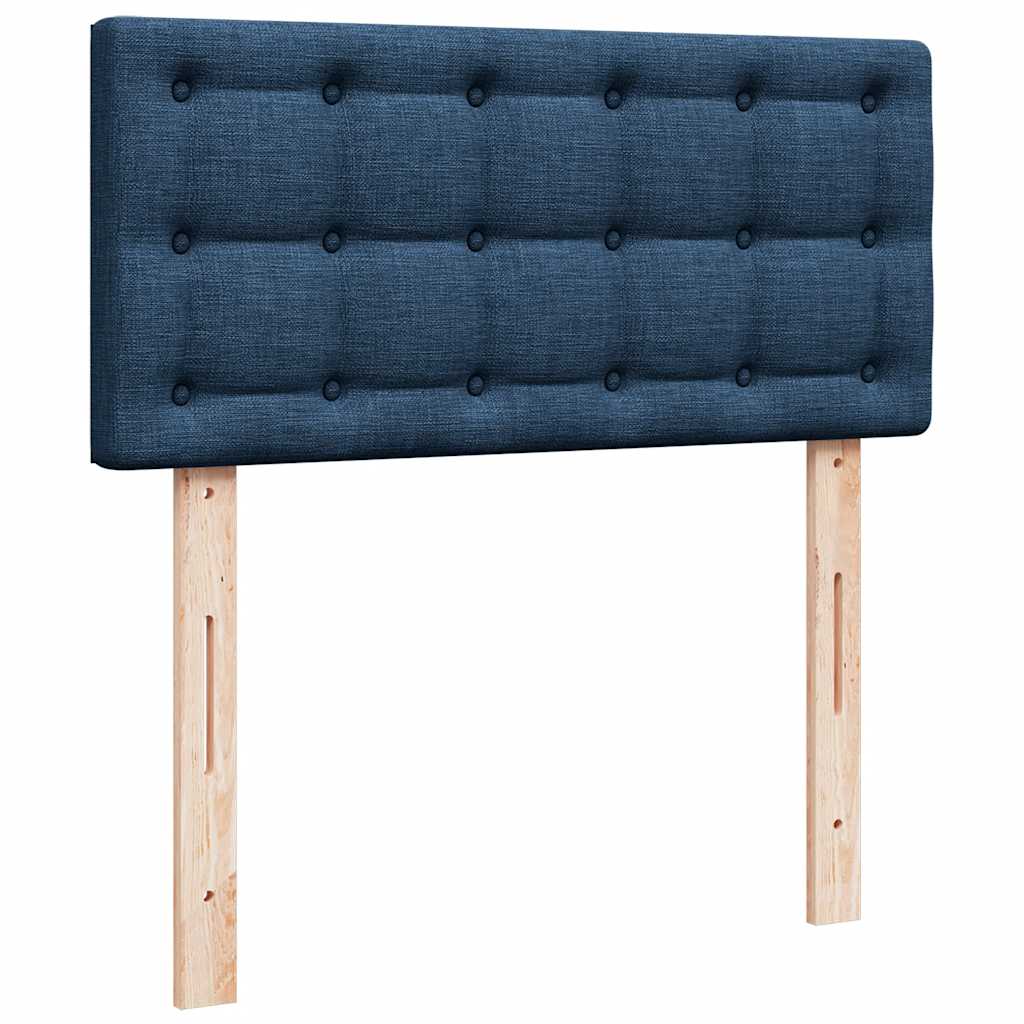 Ottomane Bett mit Matratze & LEDs Blau 100x200 cm Stoff