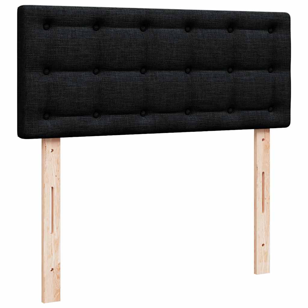 Ottomane Bett mit Matratze & LEDs Schwarz 120x190 cm Stoff