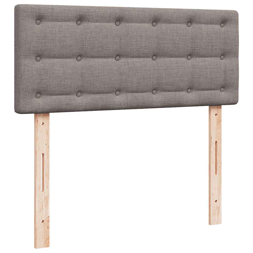 Ottomane Bett mit Matratze & LEDs Taupe 120x190 cm Stoff