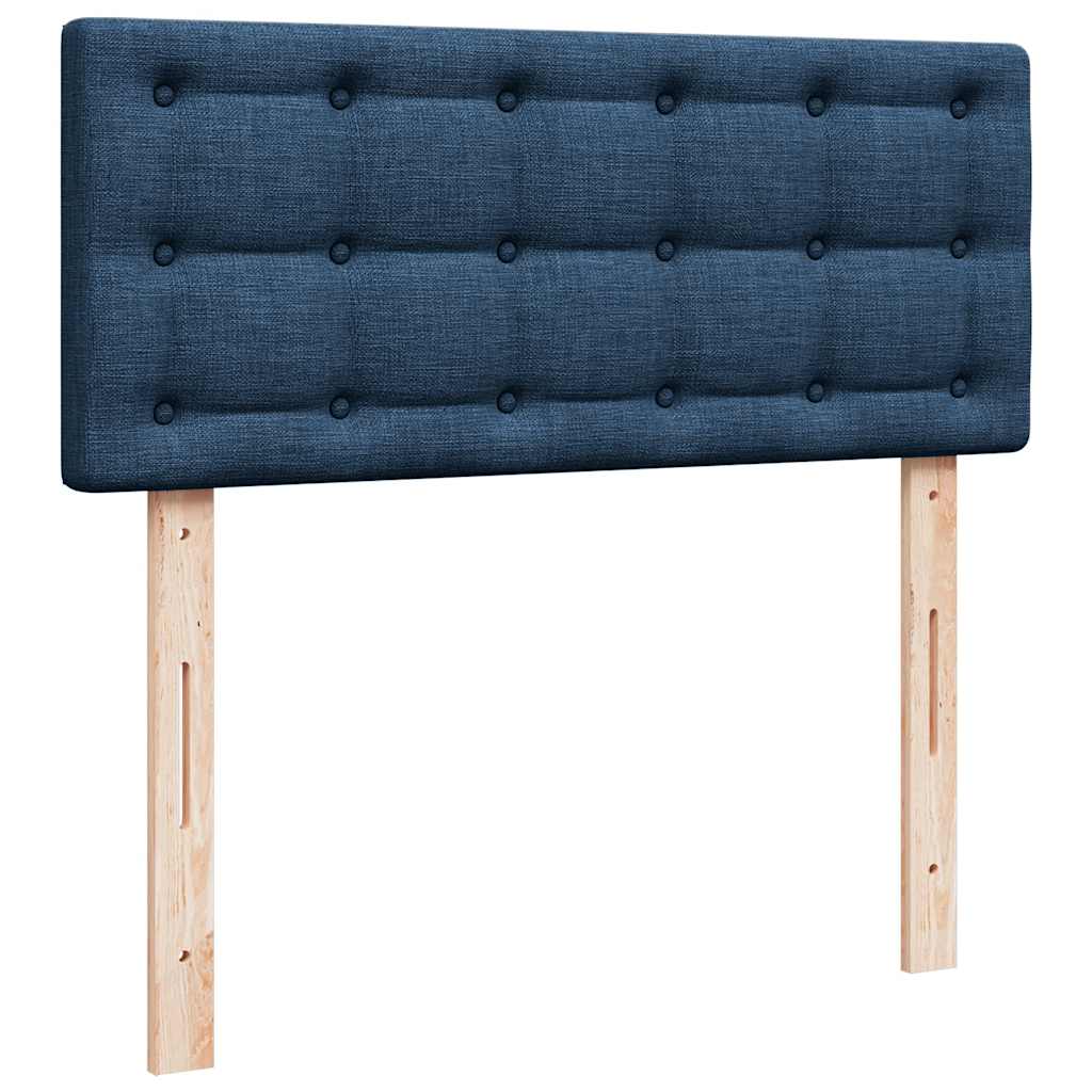 Ottomane Bett mit Matratze & LEDs Blau 120x190 cm Stoff