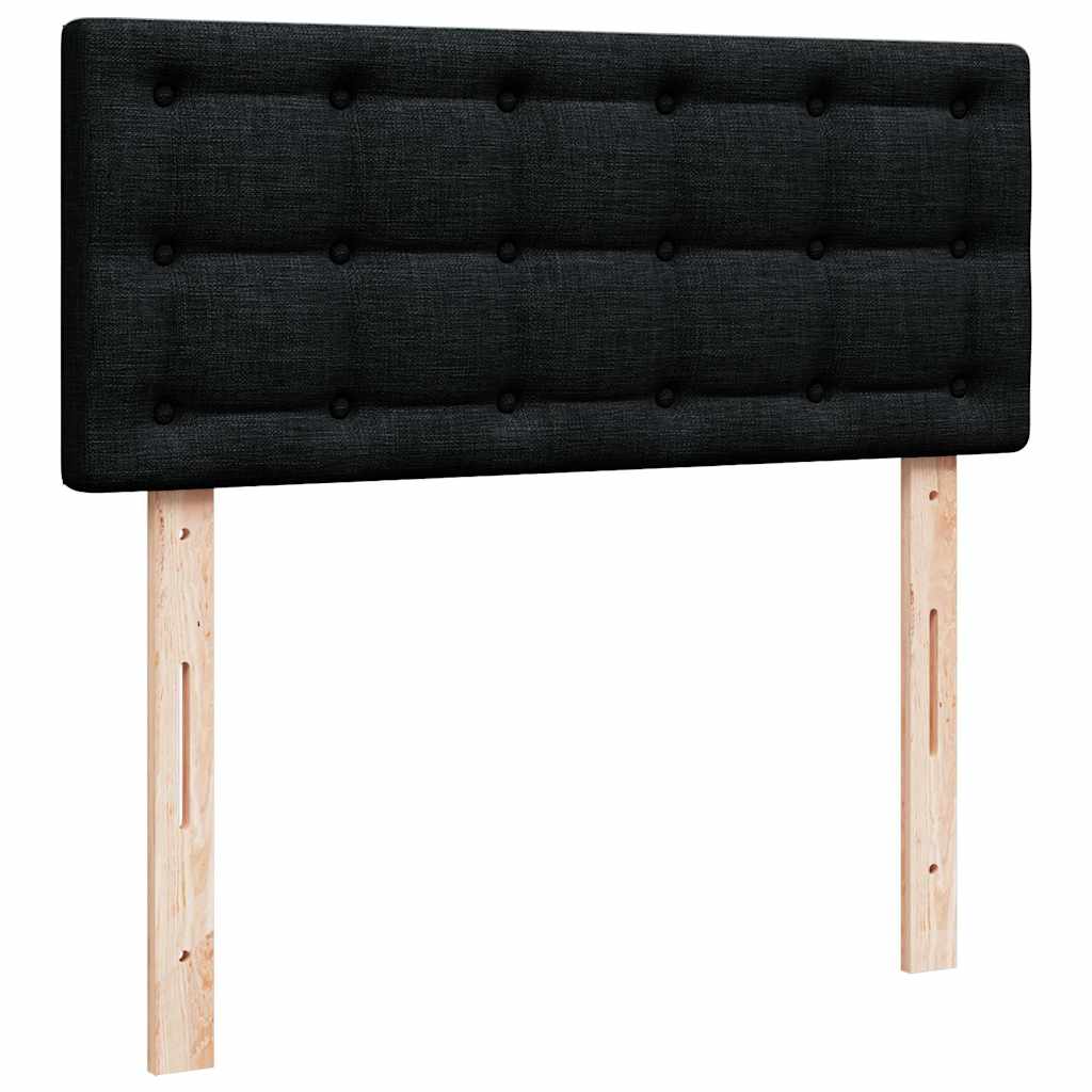 Lit ottoman avec matelas et LED Tissu noir 120x200 cm