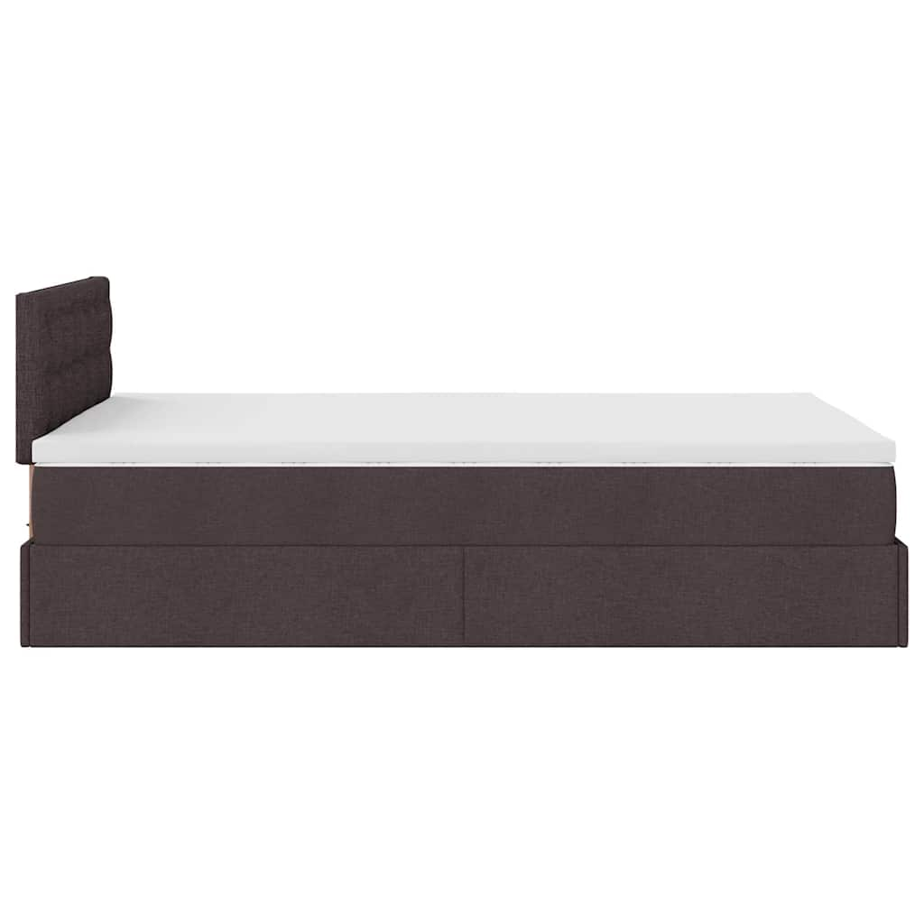 Ottoman-Bett mit Matratze & LEDs Dunkelbraun 120x200 cm Stoff