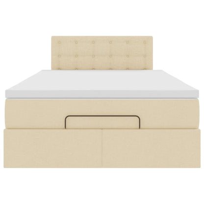 Ottoman-Bett mit Matratze & LEDs Creme 120x200 cm Stoff