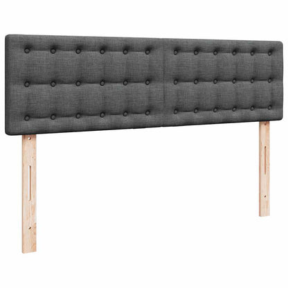 Ottomane Bett mit Matratze & LEDs Dunkelgrau 140x190 cm Stoff
