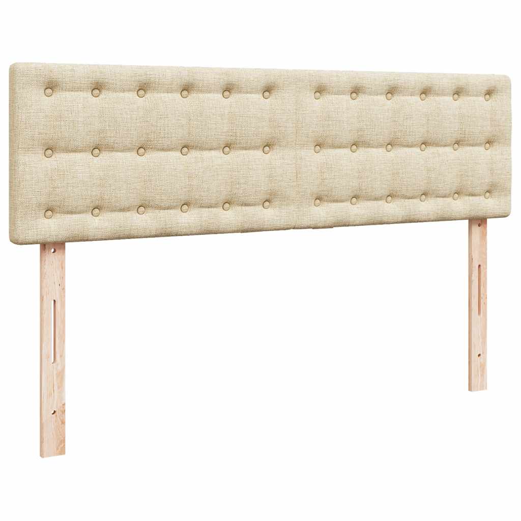 Ottomane Bett mit Matratze & LEDs Creme 140x190 cm Stoff