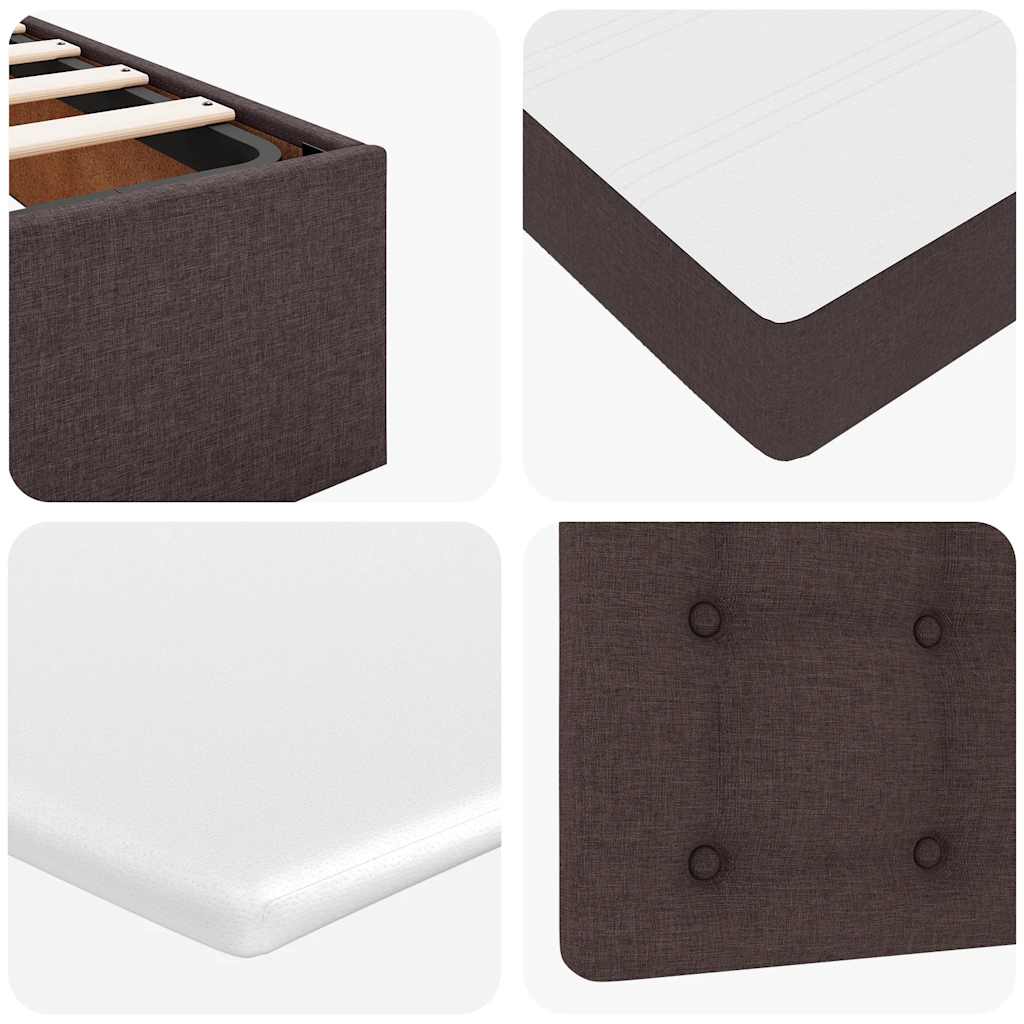 Ottoman-Bett mit Matratze & LEDs Dunkelbraun 140x200 cm Stoff