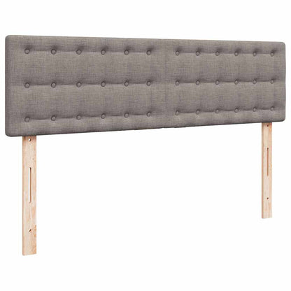 Ottomane Bett mit Matratze & LEDs Taupe 140x200 cm Stoff