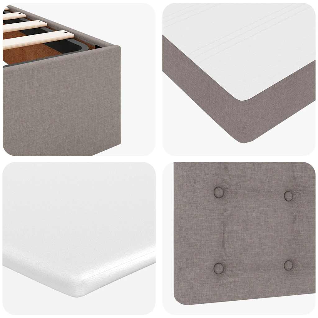 Ottoman-Bett mit Matratze & LEDs Taupe 160x200 cm Stoff