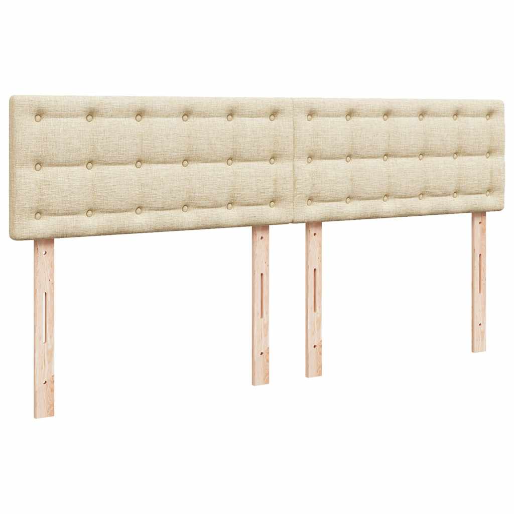 Ottoman-Bett mit Matratze & LEDs Creme 160x200 cm Stoff