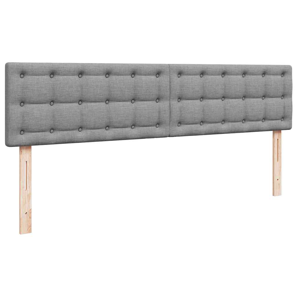 Ottomane Bett mit Matratze & LEDs Hellgrau 180x200 cm Stoff