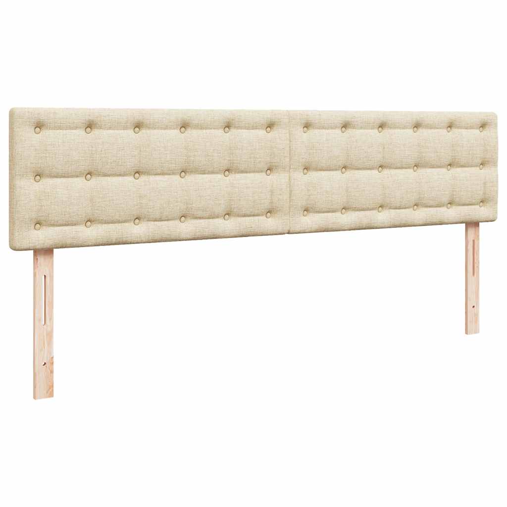 Ottomane Bett mit Matratze & LEDs Creme 180x200 cm Stoff