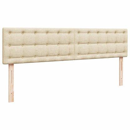 Ottomane Bett mit Matratze & LEDs Creme 180x200 cm Stoff
