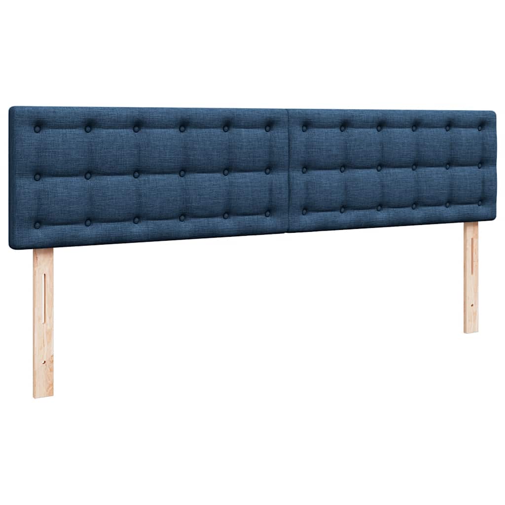 Ottomane Bett mit Matratze & LEDs Blau 180x200 cm Stoff
