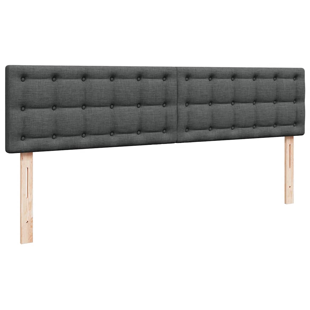 Ottoman-Bett mit Matratzen & LEDs Dunkelgrau 200x200 cm Stoff