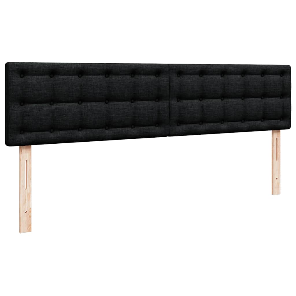 Ottoman-Bett mit Matratzen & LEDs Schwarz 200x200 cm Stoff