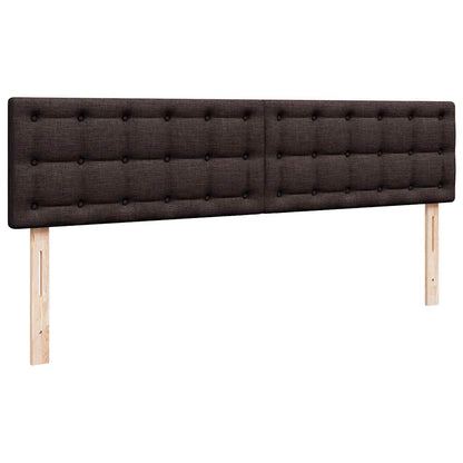 Ottoman-Bett mit Matratzen & LEDs Dunkelbraun 200x200 cm Stoff