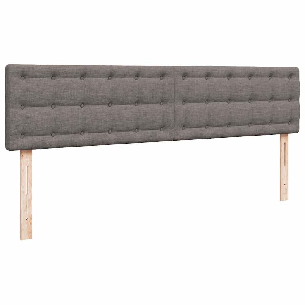 Ottoman-Bett mit Matratzen & LEDs Taupe 200x200 cm Stoff
