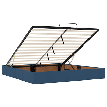 Ottoman-Bett mit Matratzen & LEDs Blau 200x200 cm Stoff
