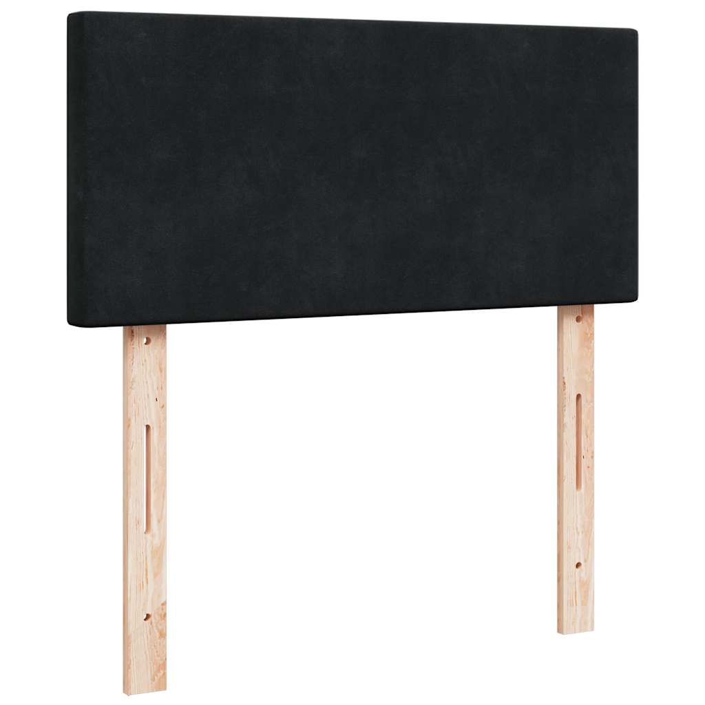 Ottoman-Bett mit Matratze & LEDs Schwarz 90x190 cm Samt