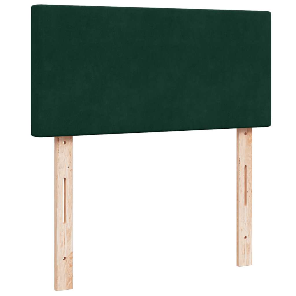 Ottoman-Bett mit Matratze & LEDs Dunkelgrün 90x190 cm Samt