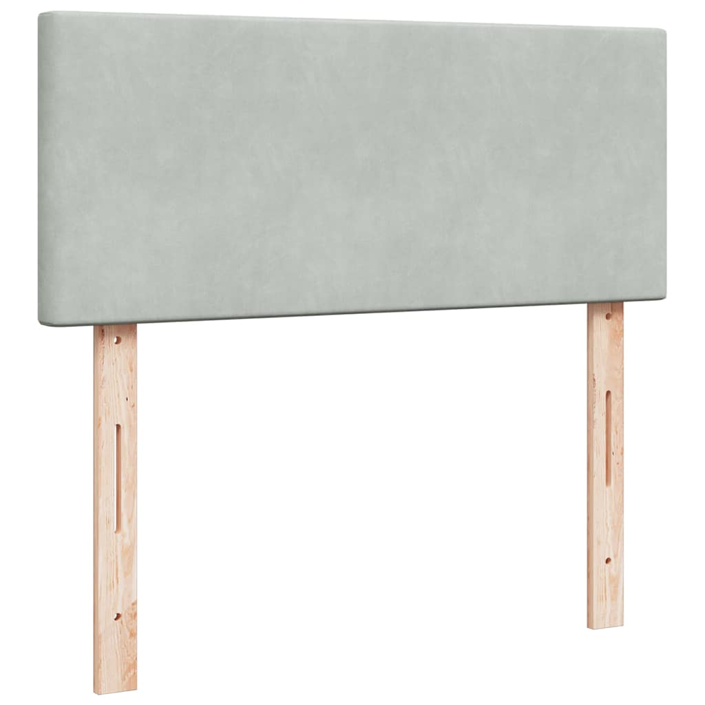 Lit ottoman avec matelas et LED gris clair 120x200 cm velours