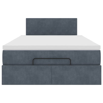 Ottoman-Bett mit Matratze & LEDs Dunkelgrau 120x200 cm Samt