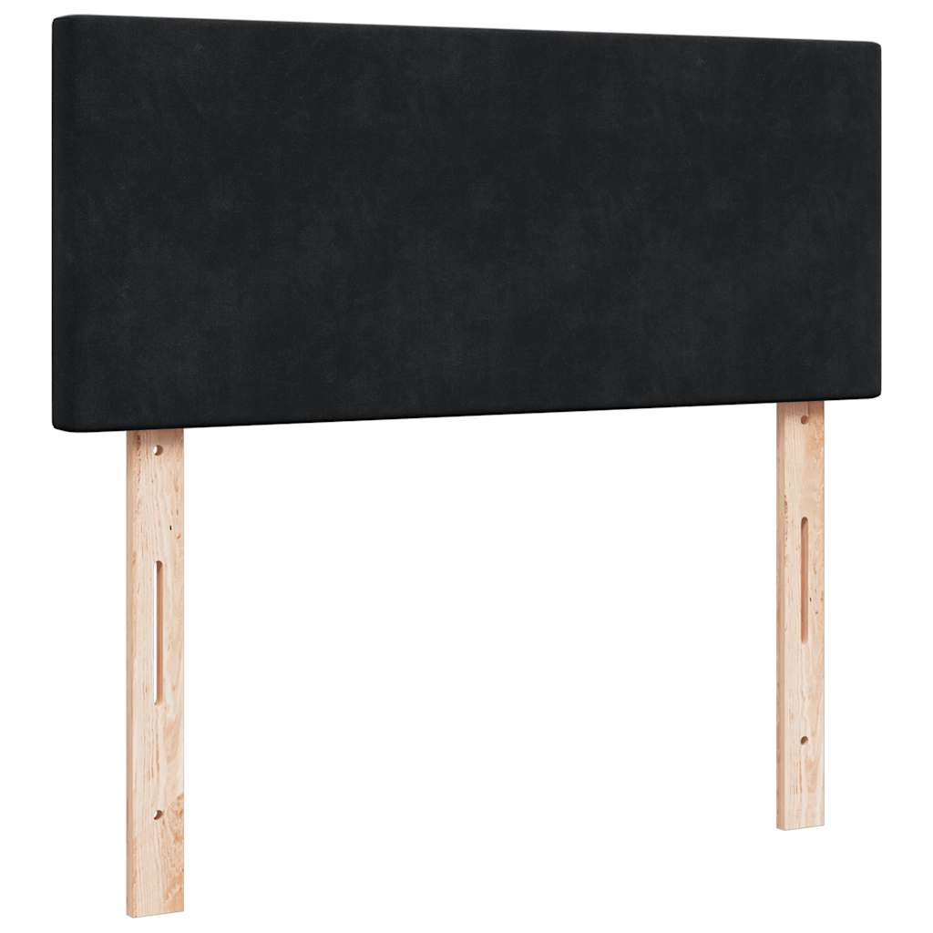 Ottoman-Bett mit Matratze & LEDs Schwarz 120x200 cm Samt