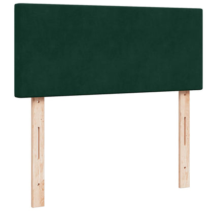 Ottoman-Bett mit Matratze & LEDs Dunkelgrün 120x200 cm Samt