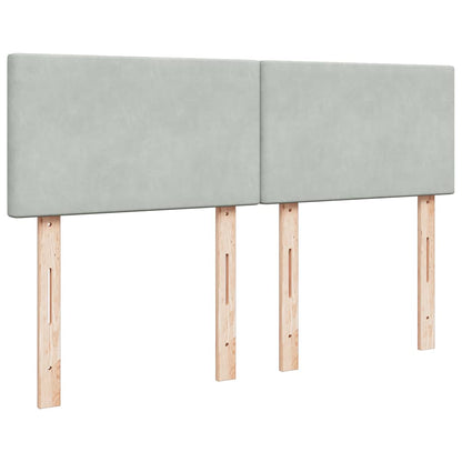 Ottoman-Bett mit Matratze & LEDs Hellgrau 140x190 cm Samt