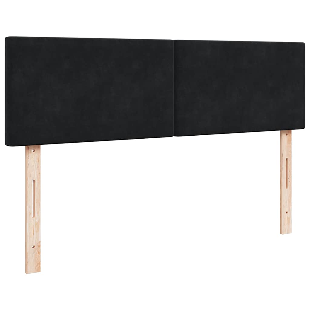 Ottoman-Bett mit Matratze & LEDs Schwarz 140x190 cm Samt