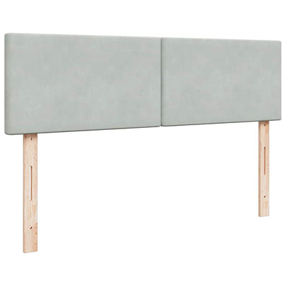Ottoman-Bett mit Matratze & LEDs Hellgrau 140x200 cm Samt