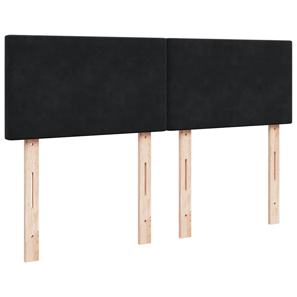 Ottoman-Bett mit Matratze & LEDs Schwarz 140x200 cm Samt
