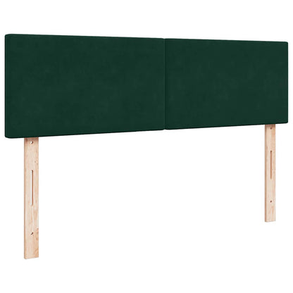 Ottoman-Bett mit Matratze & LEDs Dunkelgrün 140x200 cm Samt