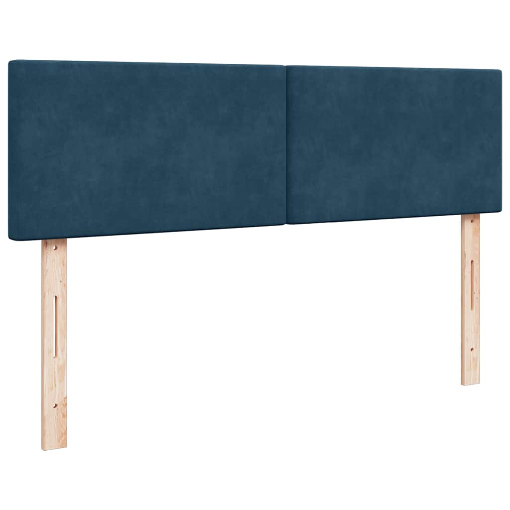 Ottoman-Bett mit Matratze & LEDs Dunkelblau 140x200 cm Samt